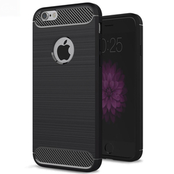 iPhone 6S Carbon cu decupaj sigla, negru - CatMobile